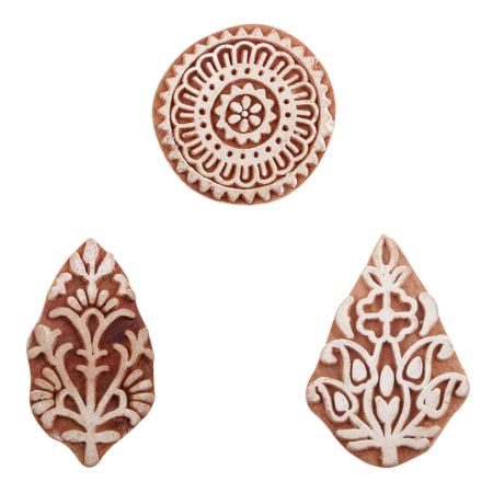 Set of 3 Piece New Mix Wooden Printing Blocks